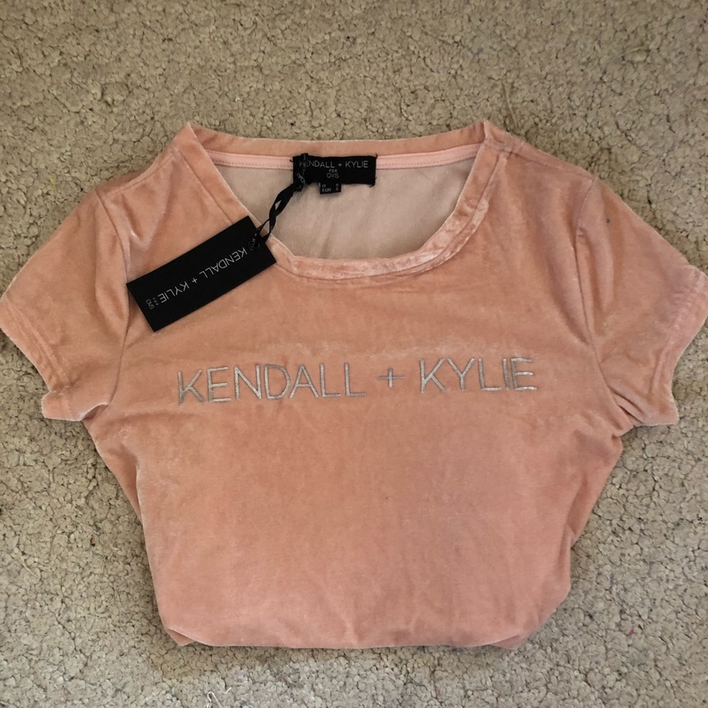 BRAND NEW velvet Kendall and Kylie Baby Pink Top